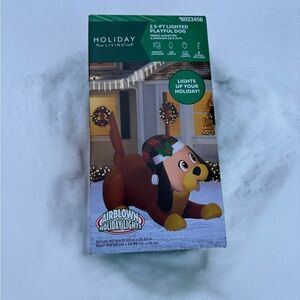Holiday Living 3.5 Lighted  Dog Christmas Yard Inflatable Blow Up. NEW
